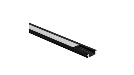 Profil P02 podtynkowy czarny +klosz mleczny 2m-55250