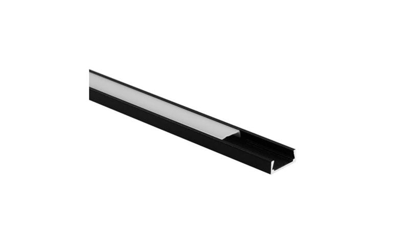 Profil N02 natynkowy czarny +klosz mleczny 2m-55251