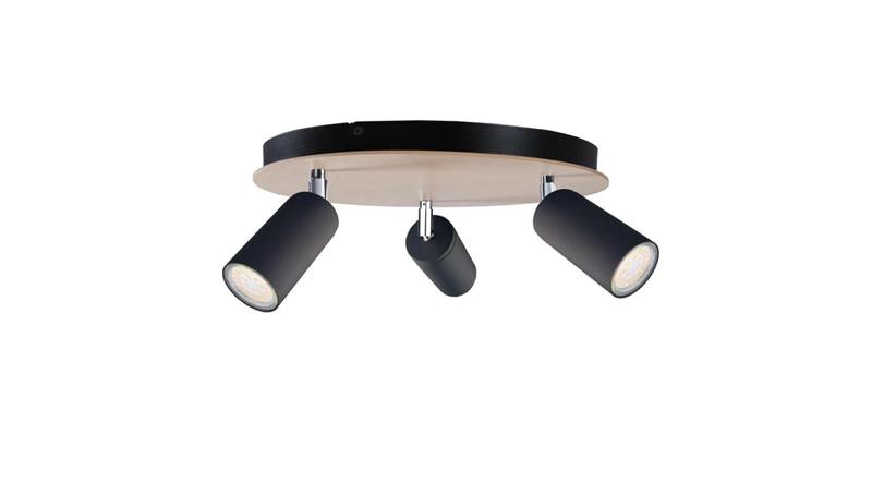 Spot nowoczesny 3x GU10 EYE BLACK WOOD-61075