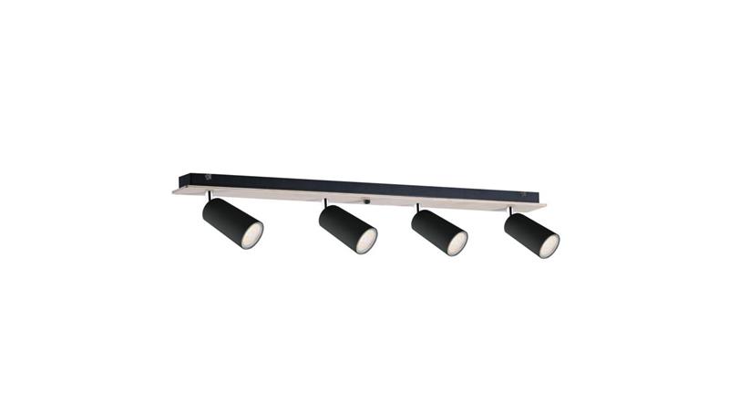 Spot nowoczesny 4xGU10 EYE BLACK WOOD-61084