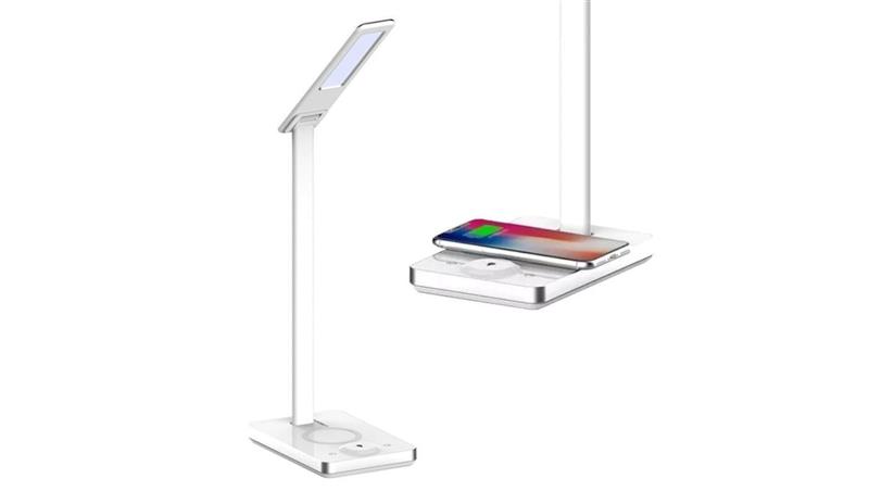 Lampka biurkowa 3w1 5W 560lm ładowarka indukcyjna WW barwa zmienna IP20 3000K-6500K V-TAC VT-7505-60051