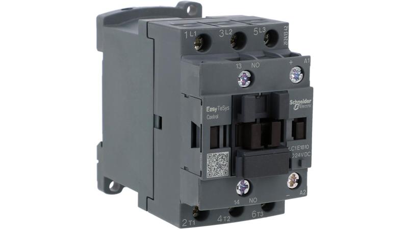 Stycznik mocy Easy TeSys Control AC-3, 18A, 3P (1NO), cewka 24V DC LC1E1810BD-18437