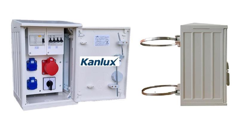 ROZDZIELNICA BUDOWLANA NA SŁUP KANLUX (2X2P+Z, 1X16A/5P) RB26x40 K40-00012W-LOP-S0-KANLUX-66962