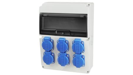 ROZDZIELNICA ROZDZIELNIA SKRZYNKA BUDOWLANA ELEKTRYCZNA OGRODOWA 6X230V RSW006-65935
