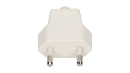 Wtyczka płaska 10A b/u 250V biała WT-1001 ( ZN-11 )-56013
