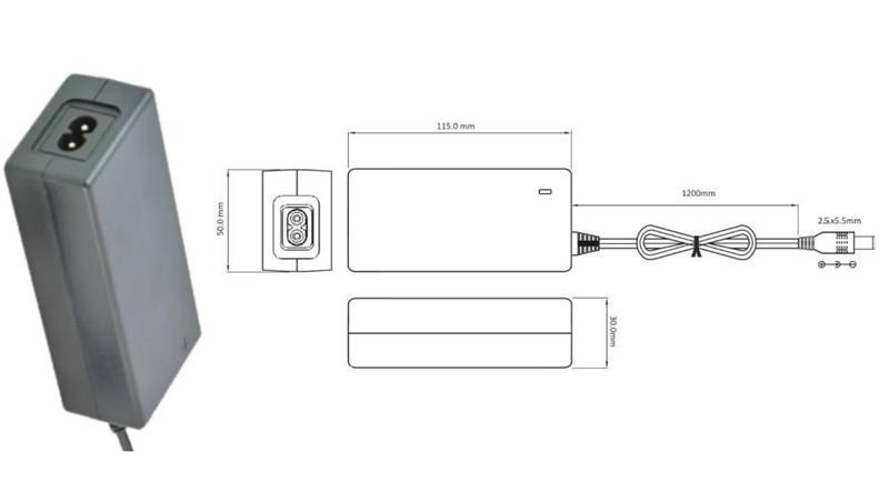 Biurkowy zasilacz impulsowy12V/3A/36W z wtykiem DC - 5.5x2.5mm-10318