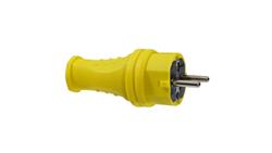 Wtyczka hermetyczna gumowa w kolorze przenośne 2P+Z 250V 16A żółta IP44 na kabel-29059