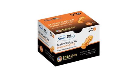 IDEALNA Szybkozłączka przelotowa 2x 0,5-4mm2 uniwersalna bezhalogenowa (na drut / na linkę) 450V/32A SIMET 100szt.-80747
