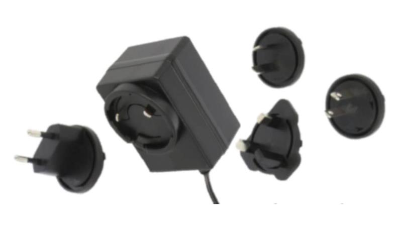 POS(B) 12V/1A/12W czarny, adapter horyzontalny, wtyk AC: EU/US/UK/AU. wtyk DC:2.1/5.5(+)-10341