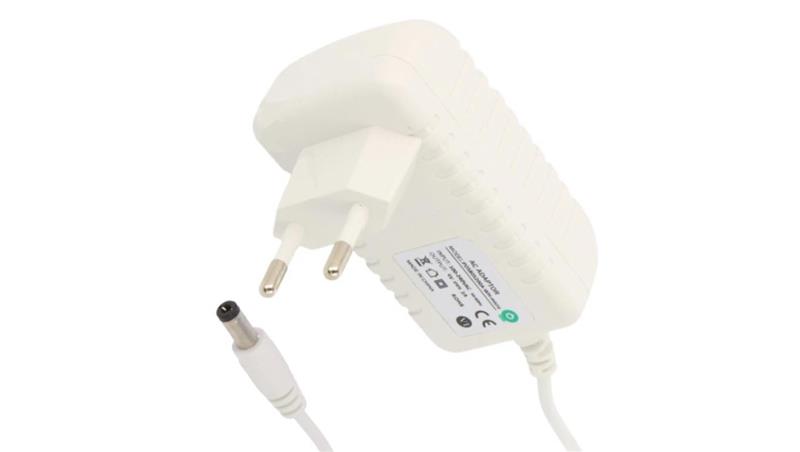 POSB24050A-WH 24V/0.5A/12W biały, adapter horyzontalny, gniazdo AC:CEE7/16. wtyk DC:2.1/5.5(+)-10340