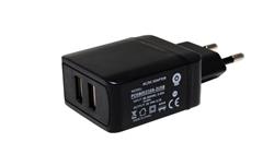 Wtyczkowy zasilacz Impulsowy 5V/2.1A/10.5W z dwoma gniazdami USB-9387
