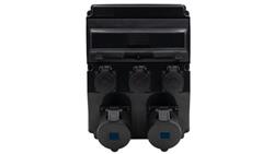 Rozdzielnica budowlana czarna (sceniczna) CAJA 12M SCENIC - gniazda proste 16A 3p, 32A 3p, 3x230V /12 modułów/ F3.2900-32071