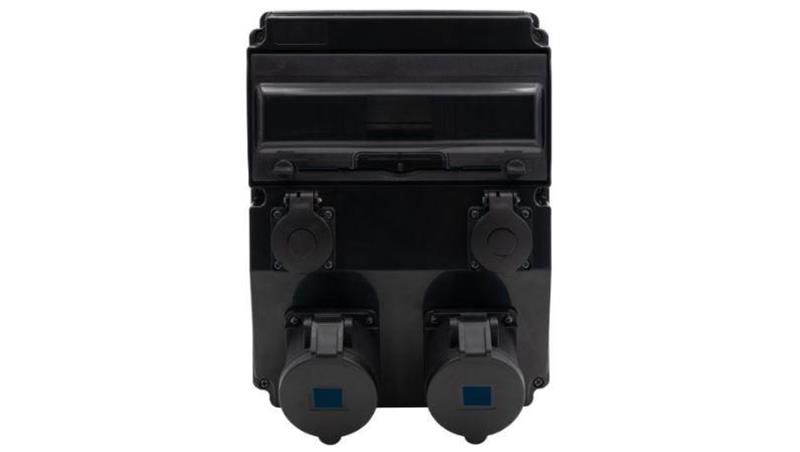 Rozdzielnica czarna CAJA 12M SCENIC - gniazda proste 2x32A 3p, 2x230V /12 modułów/-32051