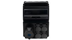 Rozdzielnica czarna LAGO 10M SCENIC - gniazda proste 32A 3p, 4x230V /10 modułów/-32049