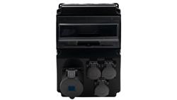 Rozdzielnica czarna LAGO 10M SCENIC - gniazda proste 16A 3p, 3x230V /10 modułów/-32064