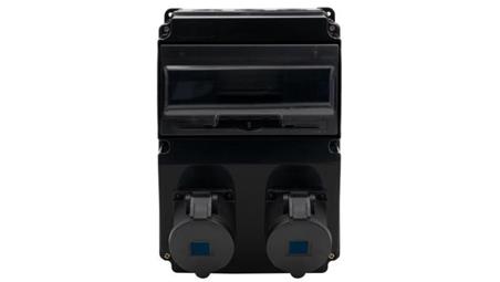 Rozdzielnica czarna LAGO 10M SCENIC - gniazda proste 2x32A 3p /10 modułów/-32070