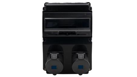 Rozdzielnica czarna LAGO 10M SCENIC - gniazda proste 2x16A 3p /10 modułów/-32078