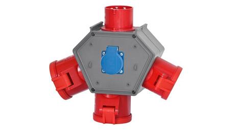 Rozdzielnica POLYBOX - wtyk odbornikowy 16A 5p, gniazda 16A 5p, 2x32A 5p, 230V-32146