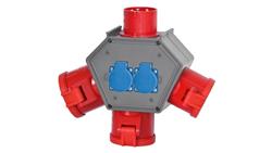 Rozdzielnica POLYBOX - wtyk odbornikowy 16A 5p, gniazda 3x16A 5p, 2x230V-32167