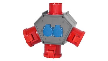 Rozdzielnica POLYBOX - wtyk odbornikowy 16A 5p, gniazda 3x16A 5p, 2x230V-32167