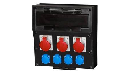 Rozdzielnica gumowa LIDO 18M - gniazda, 16A 5p, 2x32A 5p, 4x230V /18 modułów/-66985