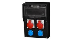 Rozdzielnica gumowa LIDO 12M - gniazda, 16A 5p, 32A 5p, 2x230V /12 modułów/-66982