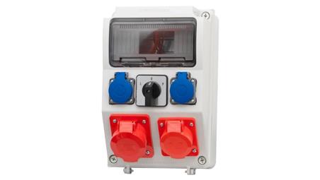 Rozdzielnica CAJA 9M - gniazda 16A 5p, 32A 5p, 2x230V, L/P(32A) /9 modułów/-66974
