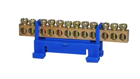 Listwa zaciskowa 12-polowa 10mm2 TH35 niebieska LZ-12B-67621