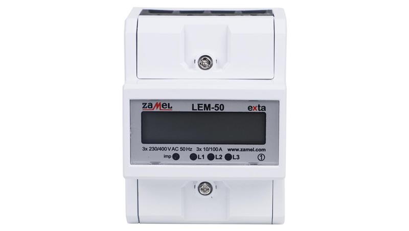 Licznik energii elektrycznej czynnej 3-fazowy cyfrowy 100A LEM-50 EXT10000322-4311