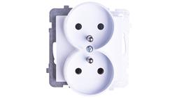 SONATA Gniazdo podwójne z uziemieniem moduł bez ramki biały mat GP-2RRZ/m/75-42933