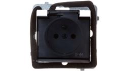 SONATA Gniazdo bryzgoszczelne z uziemieniem IP-44 wieczko przezroczyste biały mat GPH-1RZ/m/75/d-43240