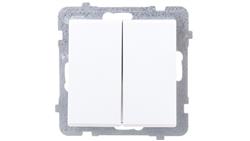 SONATA Łącznik dwugrupowy świecznikowy biały mat ŁP-2R/m/75-33183