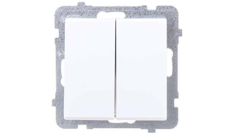 SONATA Łącznik dwugrupowy świecznikowy biały mat ŁP-2R/m/75-33183