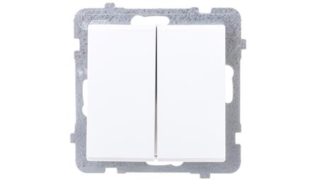 SONATA Łącznik dwugrupowy świecznikowy biały mat ŁP-2R/m/75-33183