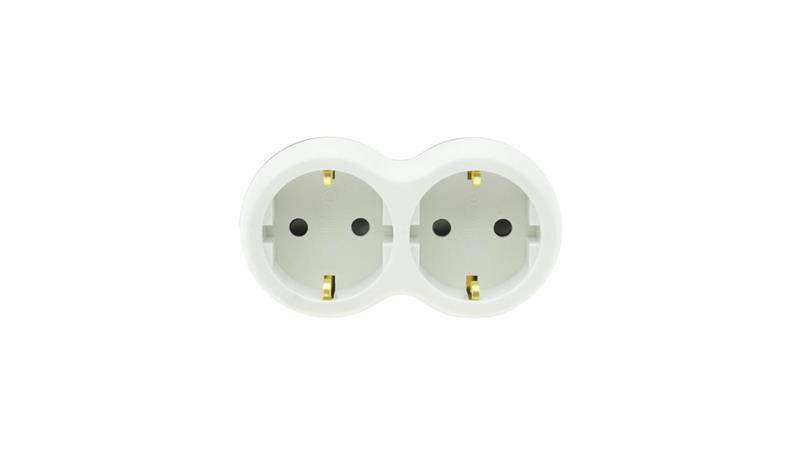 Rozgałęźnik wtyczkowy dwukrotny z/u schuko R-21S/B W-72004-29339