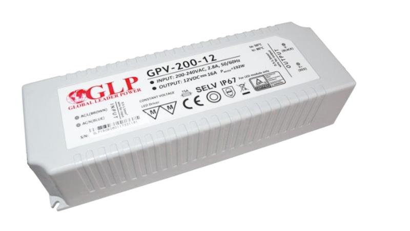 Zasilacz do Led GPV 12V/16A, CV, non-PFC, IP67 plastic case-9417 Zasilacz do Led GPV 12V/16A, CV, non-PFC, IP67 plastic case-9417
