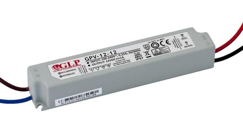 Zasilacz do Led GPV 12V/1A, CV, non-PFC, IP67 plastic case-9319 Zasilacz do Led GPV 12V/1A, CV, non-PFC, IP67 plastic case-9319