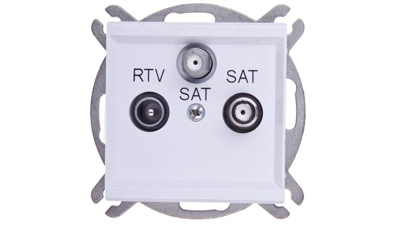 SONATA Gniazdo RTV-SAT z dwoma wyjściami SAT biały mat GPA-R2S/m/75-1545 SONATA Gniazdo RTV-SAT z dwoma wyjściami SAT biały mat GPA-R2S/m/75-1545