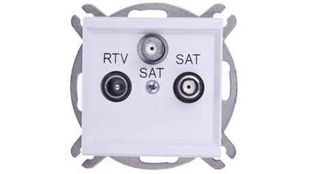 SONATA Gniazdo RTV-SAT z dwoma wyjściami SAT biały mat GPA-R2S/m/75-1545