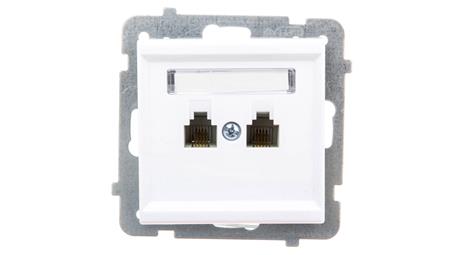 SONATA Gniazdo telefoniczne podwójne niezależne biały mat GPT-2RN/m/75-35634