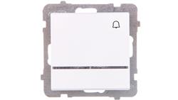 SONATA Łącznik zwierny dzwonek z podświetleniem niebieskim biały mat ŁP-6RS/m/75-29719