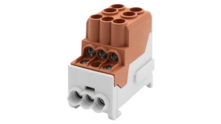 Blok rozdzielczy DBR 100A (2x25 / 6x10) Al/Cu - brązowy-64431