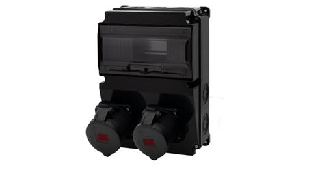 Rozdzielnica LAGO 10M SCENIC - gniazda proste 2x32A 5p /10 modułów/-67056