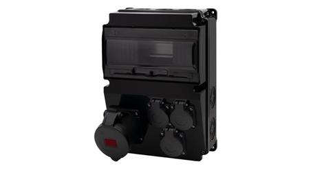 Rozdzielnica LAGO 10M SCENIC - gniazda proste 16A 5p, 3x230V /10 modułów/-67016