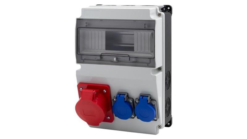 Rozdzielnica LAGO 10M BICOLOR - gniazda 32A 5p, 2x230V /10 modułów/-67022