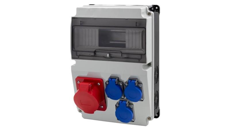 Rozdzielnica LAGO 10M BICOLOR - gniazda 32A 5p, 3x230V /10 modułów/-67033