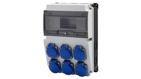 Rozdzielnica LAGO 10M BICOLOR - gniazda 6x230V /10 modułów/-66098