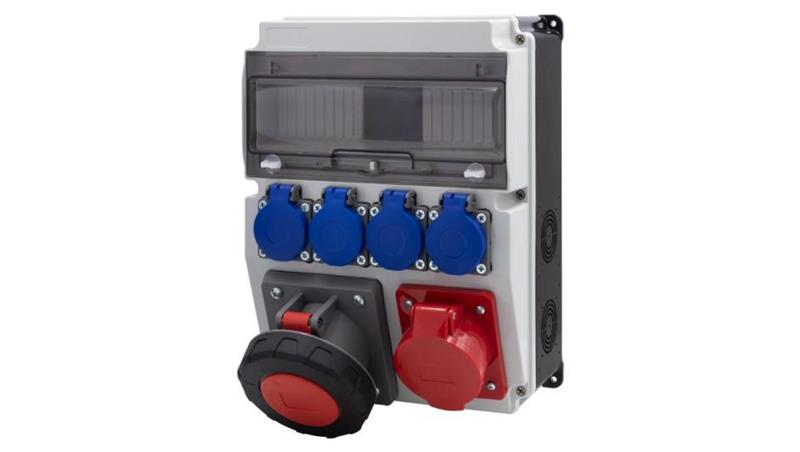 Rozdzielnica CAJA 12M BICOLOR - gniazda 16A 5p, 63A 5p, 4x230V /12 modułów/-67050