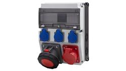 Rozdzielnica CAJA 12M BICOLOR - gniazda 32A 5p, 63A 5p, 3x230V /12 modułów/-67051
