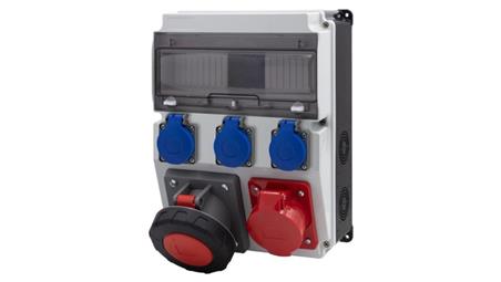 Rozdzielnica CAJA 12M BICOLOR - gniazda 32A 5p, 63A 5p, 3x230V /12 modułów/-67051